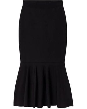 Stella McCartney Compact Knit Flared Midi Rok - Zwart