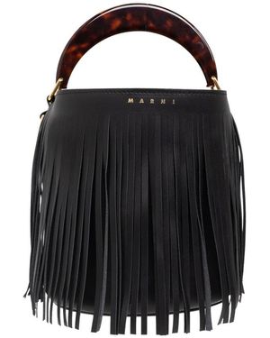 Marni Tassen ,Zwart ,Katoen Venice Fringed Bucket Bag