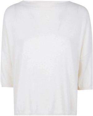 Ma'ry'ya Round-Neck Knitwear - White