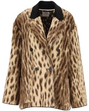 forte_forte Royal Leopard Coat - Braun