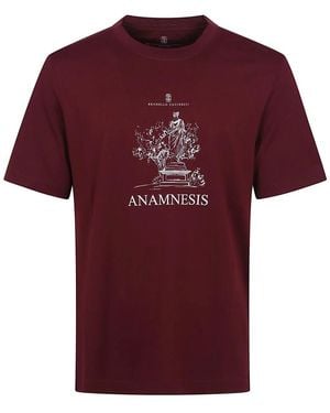 Brunello Cucinelli Lässiges Baumwoll T-Shirt - Rot