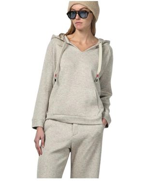 Mason's Hoodie Van Tricot-Look Jersey - Naturel