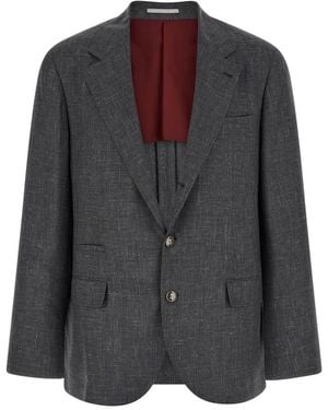 Brunello Cucinelli Blazer Met Metalen Knopen - Zwart
