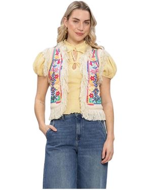 Antik Batik Gilet - Blau