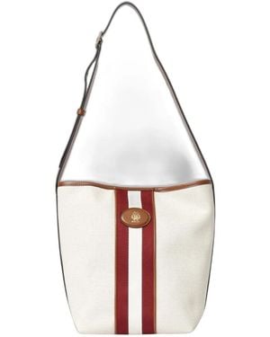 Bally Tassen ,Wit ,Katoen Bucket Bag Van Katoenmix En Leer