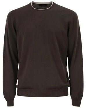 Fay Rundhals-Pullover - Braun
