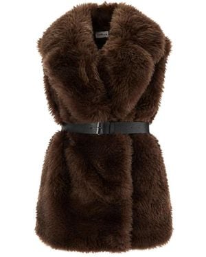 P.A.R.O.S.H. P.A.R.O..H. ,Jassen ,Bruin ,Polyester Mouwloze Vest