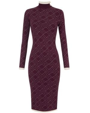 Elisabetta Franchi Knitted Dresses - Purple