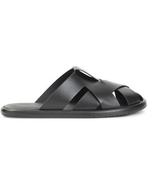 Giorgio Armani Leren Sandalen - Zwart