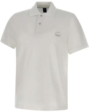 Moose Knuckles Tops ,Wit ,Katoen Wit Katoenen Poloshirt Met Logo