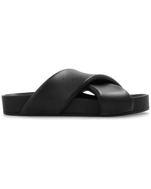 Jil Sander Leder-Slides - Schwarz