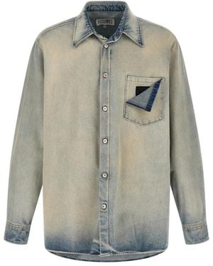 MM6 by Maison Margiela Denim Shirts - Grey