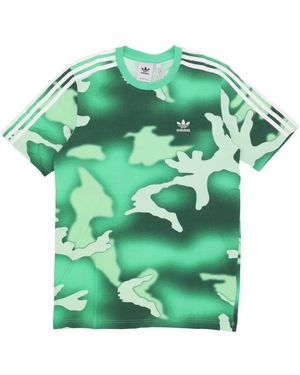 adidas T-Shirt Met Korte Mouwen En Ronde Hals Met Contrasterende Armsgaten - Groen