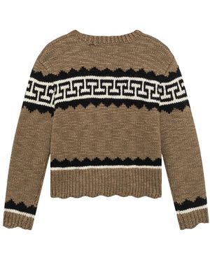 Roy Rogers Truien & Vesten ,Bruin ,Wol Dakota Sweater Met Ronde Hals - Grijs