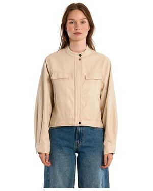 Molly Bracken Jassen ,Polyester Faux Leren Jas - Blauw
