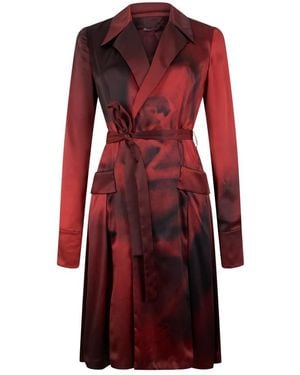 Alberta Ferretti Elegant Lange Ombre Jas Comfort - Rood