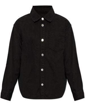 Ami Paris Denimhemd Mit Gesticktem Logo - Schwarz