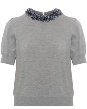Ulla Johnson Round-Neck Knitwear - Gris