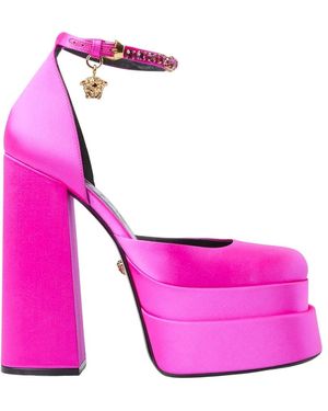 Versace Schoenen ,Roze ,Leer Medusa Aevitas Platform Hakken - Paars