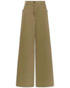 Max Mara Jeans ,Groen ,Katoen Alamaro Wide-Leg Jeans