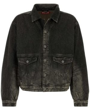 DIESEL Jassen ,Zwart ,Leer Giacca