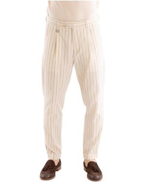 Paolo Pecora Schmal Geschnittene Hose - Natur