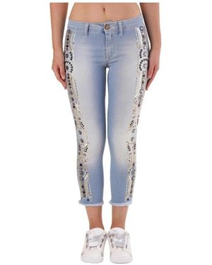 Met Baumwoll-Cropped-Jeans - Blau