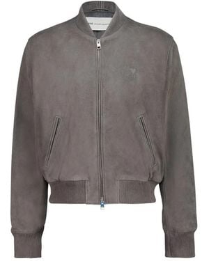 Ami Paris Leather Jackets - Gris