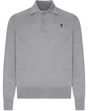 Ami Paris Polo Shirts - Grigio