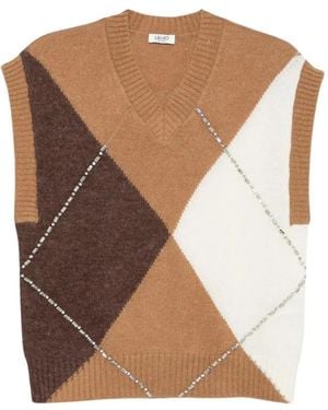 Liu Jo V-Neck Knitwear - Marrón