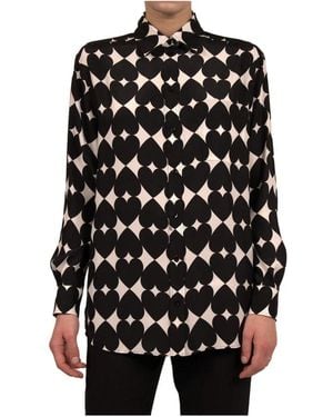 Moschino Gedrukte Zijden Blouse - Zwart