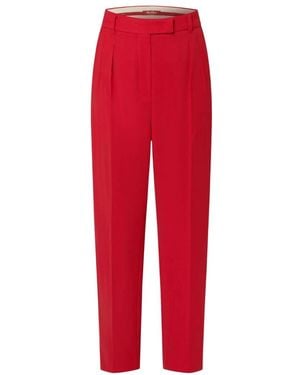 Max Mara Broeken ,Rood ,Wol Tijdloze Pantalons Met Hoge Taille