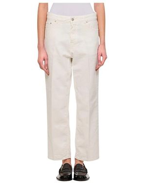 Haikure Knöchellange Boyfriend-Stil Baumwoll- Und Leinenhose - Natur