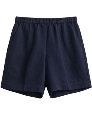 GANT Relaxed Fit Linnenmix Pull-On Shorts - Blauw