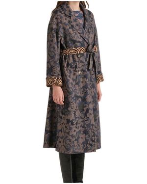 Maliparmi Jassen ,Veelkleurig ,Wol Double Trouble Overcoat - Zwart