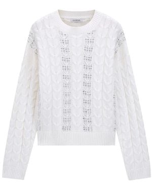 Guess Truien & Vesten ,Wit ,Katoen Cassandra Pullover