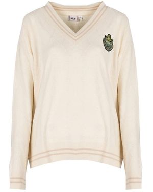 Fila V-Neck Knitwear - Neutro