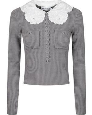 Self-Portrait Long Sleeve Tops - Gris