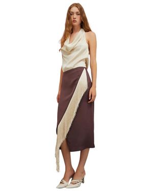 Isabelle Blanche Midi Skirts - Marron