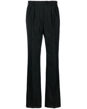 Gabriele Pasini Broeken ,Zwart ,Wol Geplooide Broek Met Wijde Pijpen