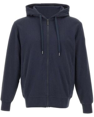 Colmar Fitness ,Blauw ,Katoen Hooded Sweatshirt Met Volledige Rits