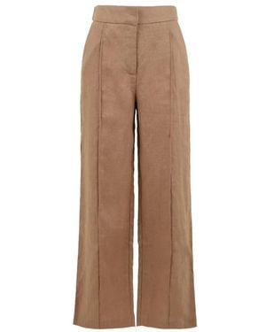 Not Shy Wide Trousers - Brown