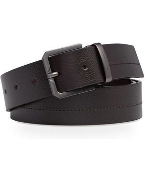 Piquadro Accessoires ,Bruin ,Katoen Russel Leren Riem - Zwart