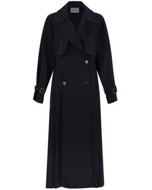 Max Mara Jassen ,Blauw ,Wol Dubbele-Knoop Woljas - Zwart