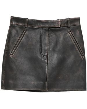 Tela Leather Skirts - Gray