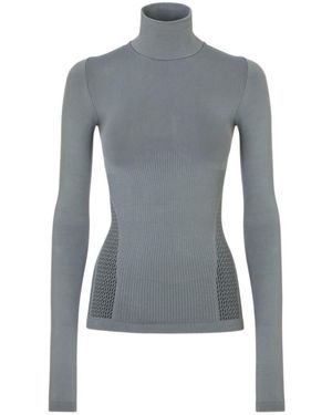 Fendi Graues ski-shirt mit ff-detail - Blau