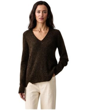 Mos Mosh Truien & Vesten ,Bruin ,Wol Sophia V-Hals Trui - Zwart