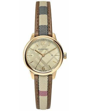 Burberry Accessoires ,Geel ,Leer Bu 10114 Horloge - Metallic