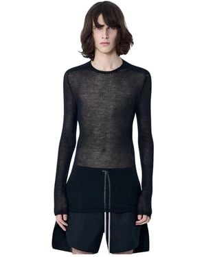 Rick Owens Transparenter Strick-Pullover Mit Langen Ärmeln - Blau