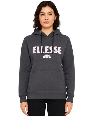 Ellesse Hoodies & Sweatvesten ,Grijs ,Katoen Hoodies - Zwart